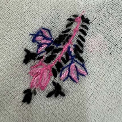 Sozni Embroidered Ivory Pashmina shawl with all over needle work | hand work