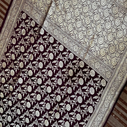 Pure Banarasi Kaduwa katan Silk Saree | Jaal weaving and golden zari | Hand Woven | Lock weaving| Silk Mark certified