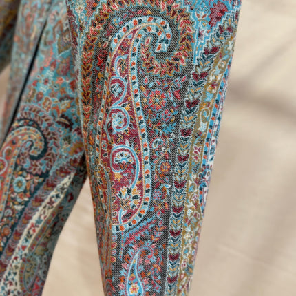 Luxury Kani/Jamawar  Wool Unisex Jacket | woven Kashmir Artwear | Statement fashion wear | Kashmir Winter Dresses|short length| size 46