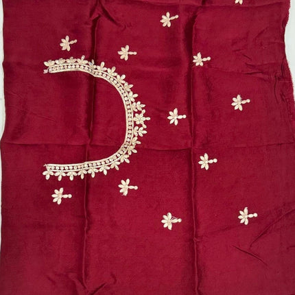 100% Pure Bandhani silk saree|Embroidered  handwork Saree/ Gharchola Pattern/ Maroon color /fall pico done