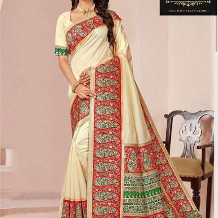 Festive Sale!!! Kashmiri Kani embroidered Silk Saree - Authentic Kashmiri kani work - Kani Badam -Paisley Sarees