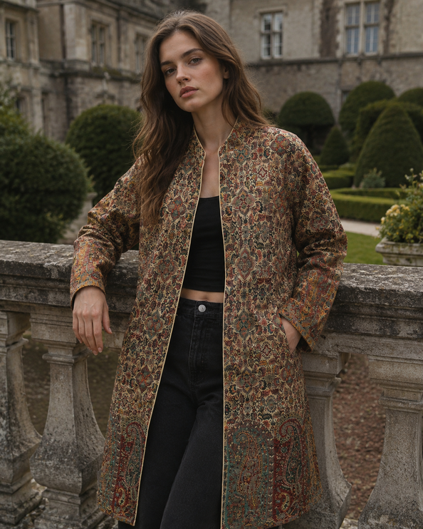 Kani Woven Wool Jacket | Kashmir Artwear, Size 38