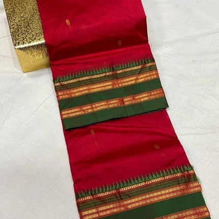 Original Narayan Peth 100% pure silk Saree from Yeola(With  Blouse Piece) - Fall Pico Tassels done | Ready to wear