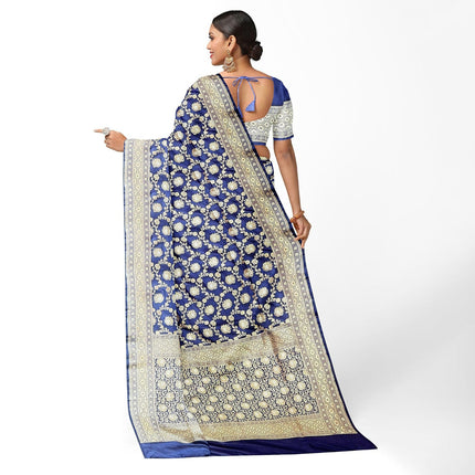 Pure Banarasi Kaduwa katan Silk Saree | Jaal weaving and silver/golden zari | Hand Woven | Lock weaving| Silk Mark certified