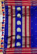 Special Sale!!! Original Narayan Peth 100% pure silk Saree from Yeola(With Blouse Piece) - Fall Pico Tassels done | Ready to wear