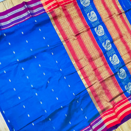 Special Sale!!! Original Narayan Peth 100% pure silk Saree from Yeola(With Blouse Piece) - Fall Pico Tassels done | Ready to wear