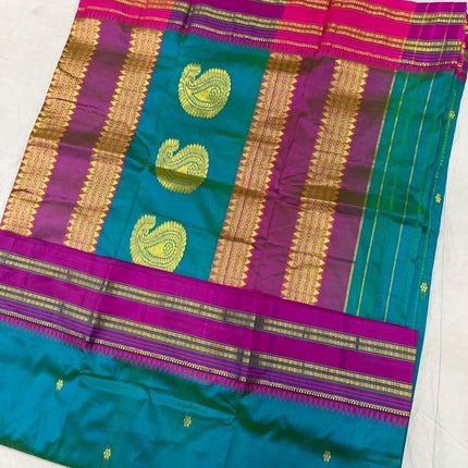 Special Sale!!! Original Narayan Peth 100% pure silk Saree from Yeola(With Blouse Piece) - Fall Pico Tassels done | Ready to wear