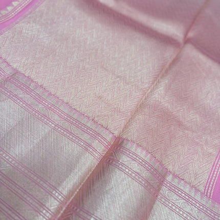 Peach/ Light Peach Banarasi Kora Organza Silk Saree With Motifs Pattern | SILK MARK CERTIFIED