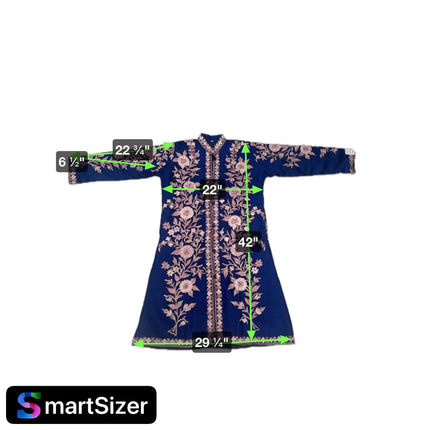 Luxury Kashmiri silk Ladies long Jacket | woven Kashmir Ari work | Statement fashion wear | Kashmir Winter Dresses | size 44