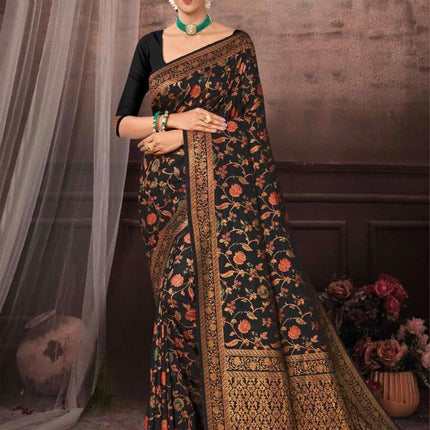 Kashmiri Poshkar Kani Saree(catalog - vol1) |Tussar Silk |Wedding & Party Wear | Aan Silk House Original | Festive Ethnic Saree|Special Sale