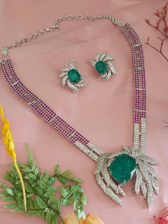 Real Royal Doublet stones set/Diamonds/ Necklace Set | Made with High-quality / Bridal Collection/wedding