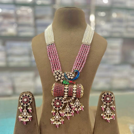 Diamonds/Semi precious beads/Pachi Kundan/Pearls/Gold finish/ Designer set/ wedding collection