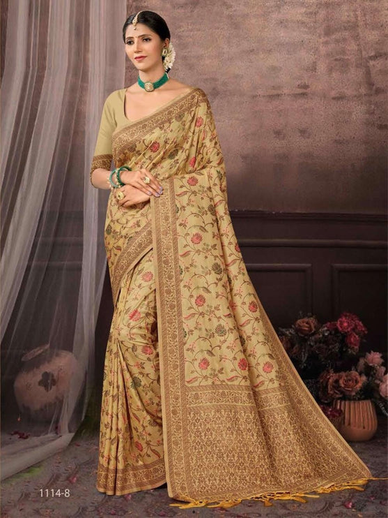 Kashmiri Poshkar Kani Saree(catalog - vol1) |Tussar Silk |Wedding & Party Wear | Aan Silk House Original | Festive Ethnic Saree|Special Sale