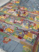 Hand Stitched Kantha Silk Saree | Multi Thread Kantha stitching | Village Art Work allover |