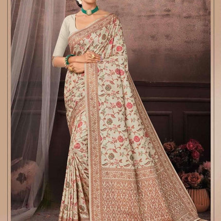 Kashmiri Kani Tussar Silk Saree - Hand Woven, Wedding & Party Wear