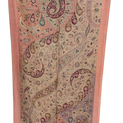 Pure Silk Scarf, Long Floral Pashmina Shawl