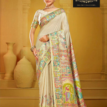 Kashmiri Kani Silk Saree | Handwoven Indian Wedding Sari vol 3
