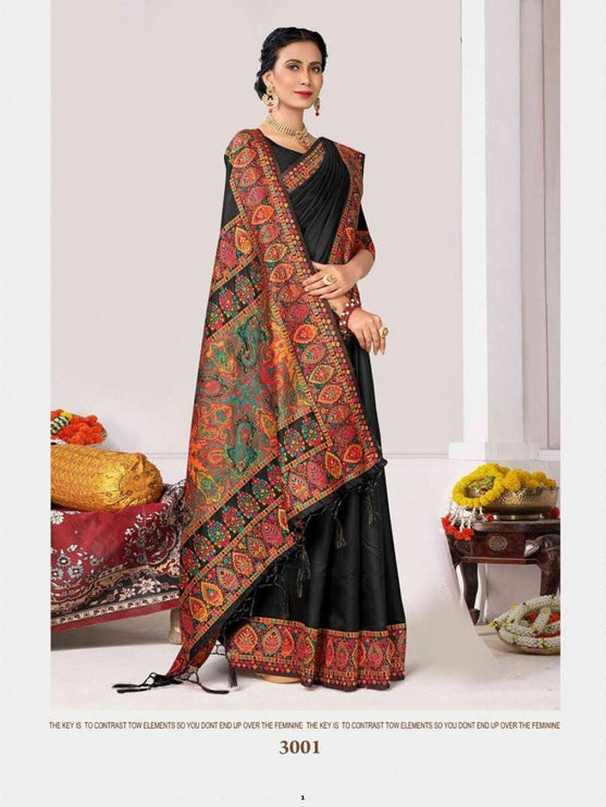 Kashmiri Kani Tussar Silk Saree | Royal Heritage Wedding Wear