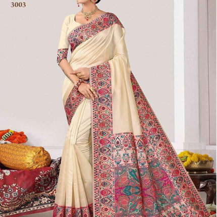 Kashmiri Kani Tussar Silk Saree | Royal Heritage Wedding Wear