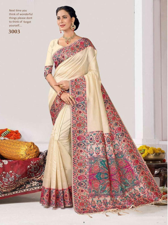 Kashmiri Kani Tussar Silk Saree | Royal Heritage Wedding Wear
