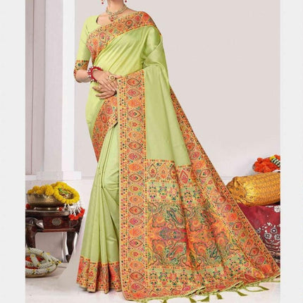 Kashmiri Kani Tussar Silk Saree | Royal Heritage Wedding Wear