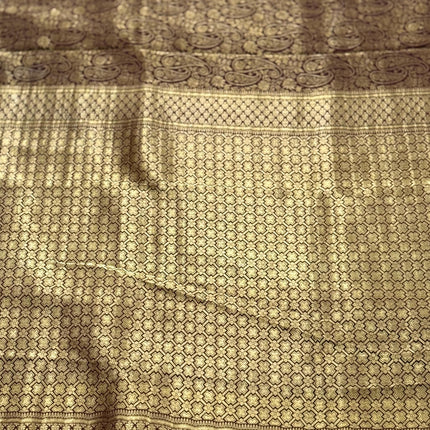 Coffee color Pure Silk Mysore Saree With Jaali Pattern | SILK MARK CERTIFIED