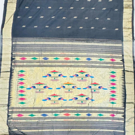Handloom Paithani Saree | Cotton Design, Tasseled