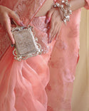 Semi organza silk with embroidery work designer saree