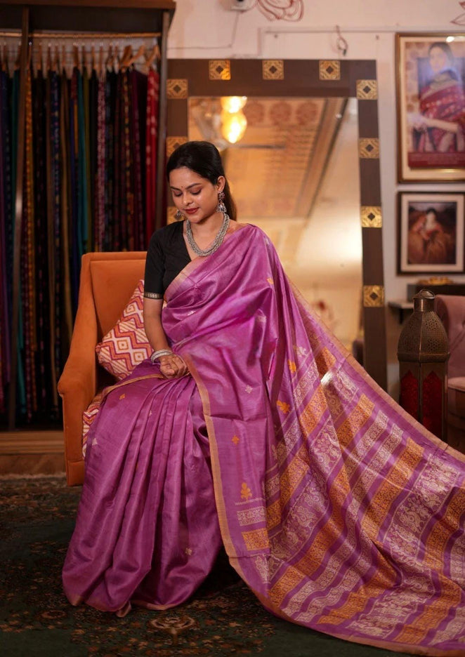 Authentic traditional Dolabedi saree in Lavender |Silk Mark Certified