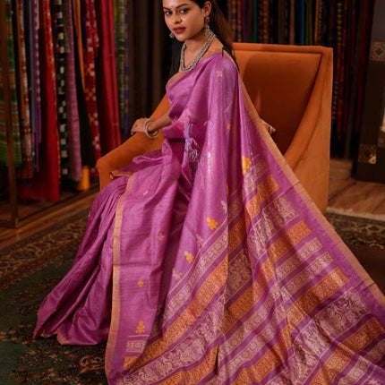 Authentic traditional Dolabedi saree in Lavender |Silk Mark Certified