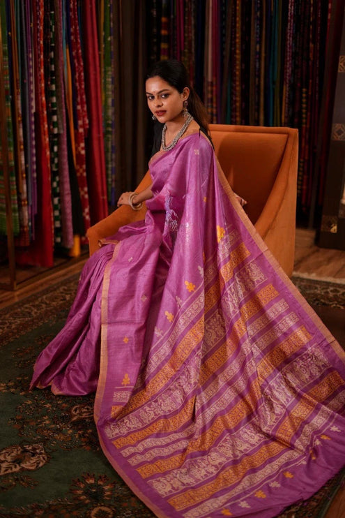 Authentic traditional Dolabedi saree in Lavender |Silk Mark Certified
