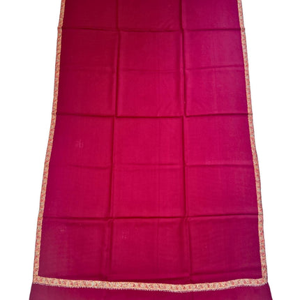 Handmade Wool Shawl | Maroon Kashmiri Embroidery, Soft Scarf