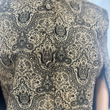 All weather aan silk house EMBROIDERED KANI CAPE | black golden|silk blend | size 42