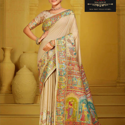 Kashmiri Kani Silk Saree | Handwoven Indian Wedding Sari vol 3