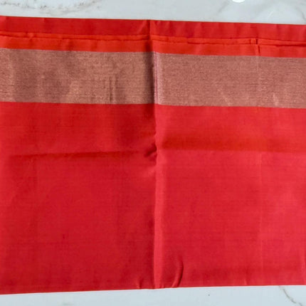 Handloom Ikkat Patola Silk Saree: Blue with Orange Border