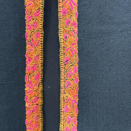 Handmade Black Pashmina Shawl with Embroidered Border