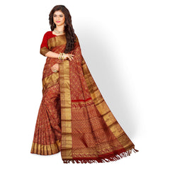 Red| Pure Silk Kanjivaram Saree With Brocade Pattern | SILK MARK CERTIFIED |Handloom