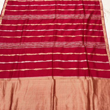 Pure Raw Mango Katan Banarasi Silk Saree – Deep Red / Maroon