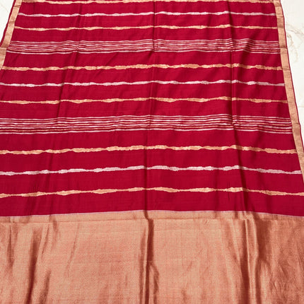 SILK MARK CERTIFIED Handloom/ Pure Raw Mango Katan Banarasi Silk Saree - Deep Red / Maroon