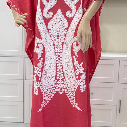 Cotton Aari Embroidered Kaftan | Kashmir Woven Artwear Statement Dress