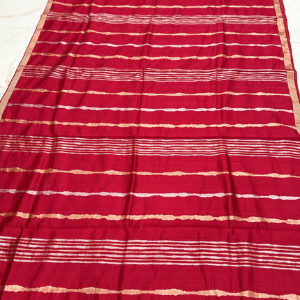 Pure Raw Mango Katan Banarasi Silk Saree – Deep Red / Maroon