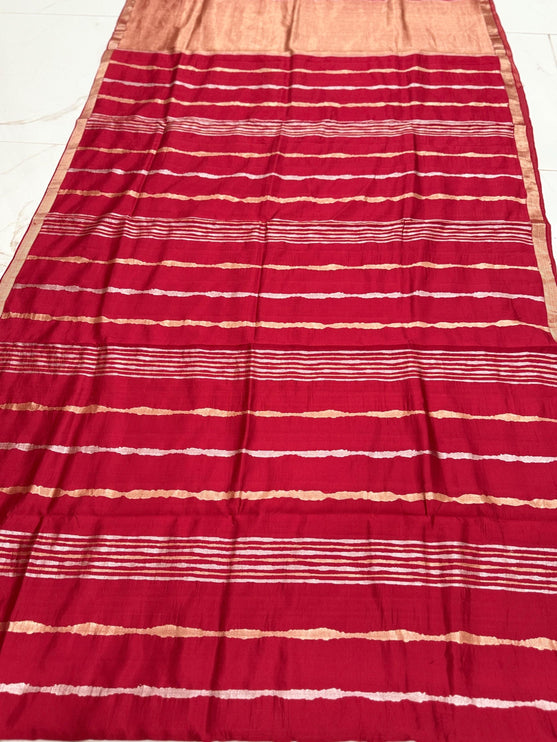 SILK MARK CERTIFIED Handloom/ Pure Raw Mango Katan Banarasi Silk Saree - Deep Red / Maroon