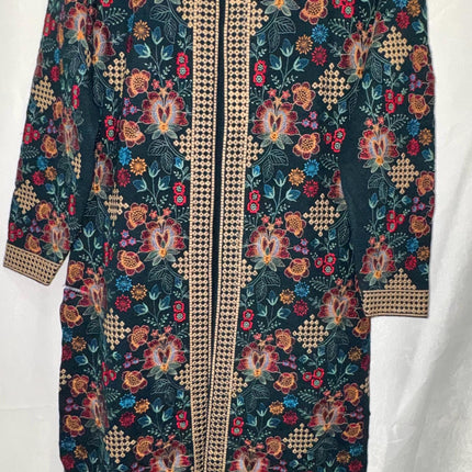 Aan Silk House Original winter collection | 3 pcs Kashmiri woolen set| Dark Green with all over hand sozni | size 40