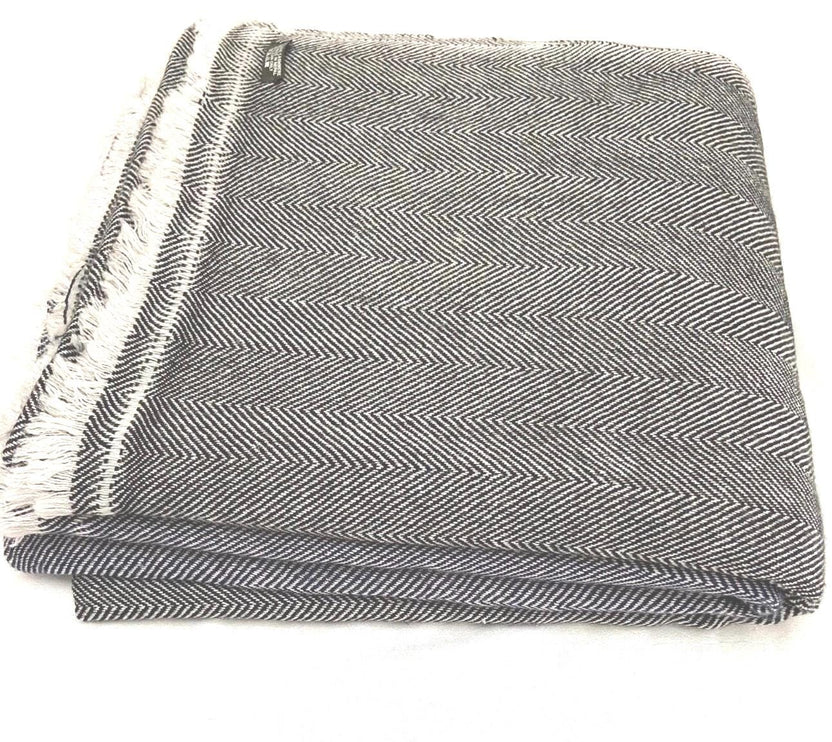 Luxurious Cashmere Blanket , Hand made in Nepal. 53x110 inches ! Black Friday special !!!