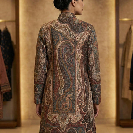 Kashmir Wool Jacket | Luxury Kani Jamawar Artwear