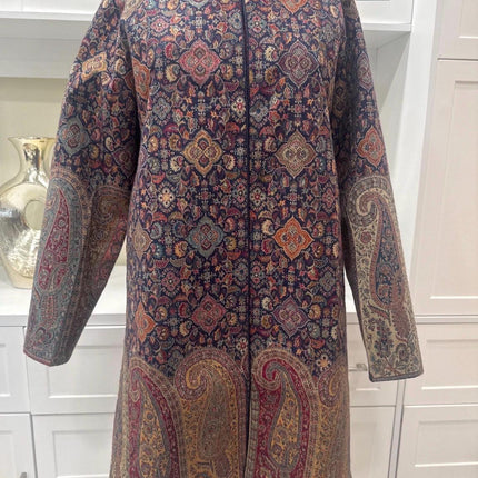 Luxury Kani/Jamawar Woolen Jacket | woven Kashmir Artwear | Statement fashion wear | Kashmir Winter Dresses|knee length| size 42
