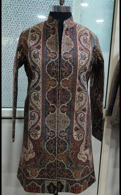 Kashmir Wool Jacket | Luxury Kani Jamawar Artwear