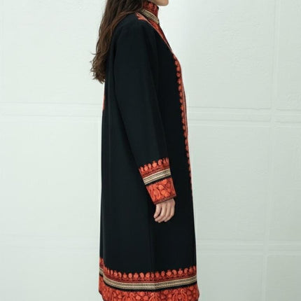 Hand made Sozni, Tila(resham), Aari - fusion designer Pashmina Wool winter Jacket – Kashmir Artwear| Size 46