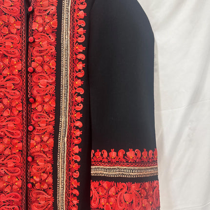 Hand made Sozni, Tila(resham), Aari - fusion designer Pashmina Wool winter Jacket – Kashmir Artwear| Size 46