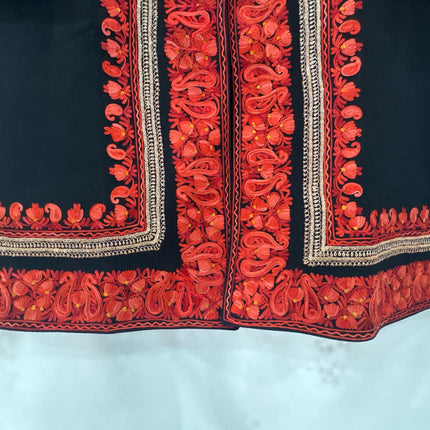 Hand made Sozni, Tila(resham), Aari - fusion designer Pashmina Wool winter Jacket – Kashmir Artwear| Size 46